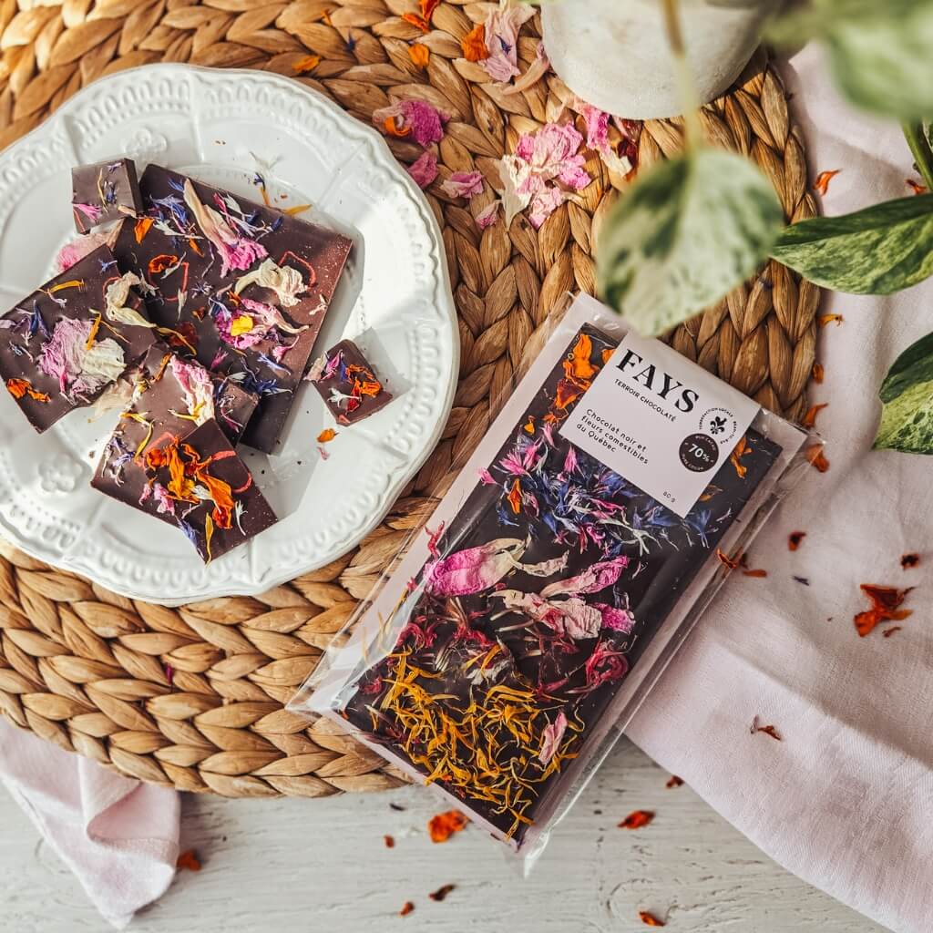 Tablette chocolat floral